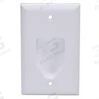 MONOPRICE Audio/Video Wall Plate: White, 1 Gang, 1 Port, Recessed Module, Plastic, Vertical (MPN 3997). Key specifications — Brand: MONOPRICE; Material: Plastic; Color: White; Outlet Orientation: Vertical; Module Style: Recessed.