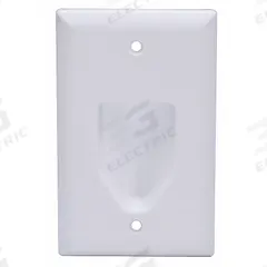 MONOPRICE Audio/Video Wall Plate: White, 1 Gang, 1 Port, Recessed Module, Plastic, Vertical (MPN 3997). Key specifications — Brand: MONOPRICE; Material: Plastic; Color: White; Outlet Orientation: Vertical; Module Style: Recessed.