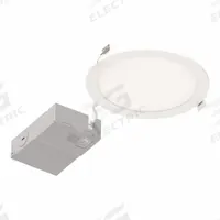 SYLVANIA Round Slim Microdisk: 1,200 lm, 2700K, 16 W, 120V AC, 7/8 in Overall Ht (MPN LEDMD6R3A1200UNVD9SC3WH 6/CS 1/SKU). Key specifications — Dimmable: Yes; Color Temperature: 2700K; Brand: SYLVANIA; Voltage: 120V AC.