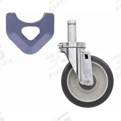 METRO Cart-Washable Swivel Stem Caster: 5 in Caster Wheel Dia, Swivel, Polyurethane - Casters for Metro Plastic Shelving