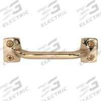 MONROE PMP Pull Handle: Unthreaded Holes, Brass, Gold, #8 Screw Size, 0.3 in, 1.06 in Projection (MPN PH-0236). Key specifications — Brand: MONROE PMP; Projection Type: Non-Recessed; Material: Brass; Finish: Bright Brass; Color: Gold; Folding Type: Fixed; Mounting Type: Unthreaded Holes; Screw Size: #8.