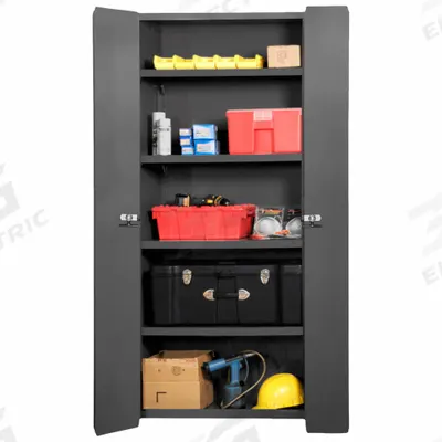 DURHAM MFG Storage Cabinet: 36 in x 24 in x 84 in, Swing Handle & Padlock Hasp - Tight-Clearance Industrial Shelf Cabinets