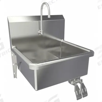SANI-LAV Hand Sink: 1 Stations, 9 in Bowl Dp, 20 in Bowl Lg, 17 in Bowl Wd, Faucet Included - One-Station Wall-Mounted Hand Sinks with Faucets