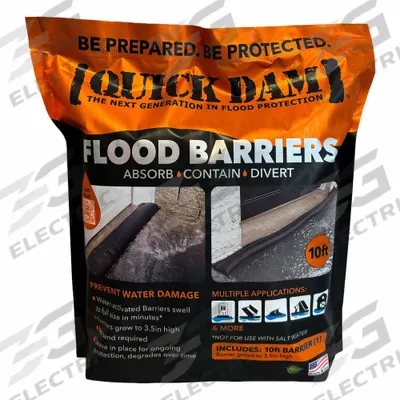 QUICK DAM Water Activated Flood Barrier: Fresh Water, 3 1/2 in Overall Ht - Water-Activated Flood Barriers