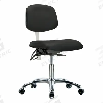 APPROVED VENDOR ESD/Cleanroom Chair: Vinyl, Armless, Ht Range 19 in to 24 in, 19 in Seat Wd - Vinyl ESD & Cleanroom Chairs