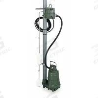 ZOELLER Submersible Sump Pump: 1/2 hp, 115V AC, 56 gpm Flow Rate @ 10' of Head, 1 1/2 in FNPT, 9.4 A (MPN 3098-0001). Key specifications — Rated Voltage: 115V AC; Brand: ZOELLER; Switch: Integral Vertical Float.