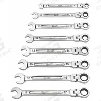 MILWAUKEE Combination Wrench Set: Steel, Chrome Vanadium, 7 Tools, 8 mm to 17 mm Range of Head Sizes (MPN 48-22-9529). Key specifications — attr309581: Chrome Vanadium; attr309580: Steel; attr309571: No; attr309583: No; attr309587: Yes; attr324931: MILWAUKEE; attr309569: 8 mm to 17 mm; attr309572: Tray.