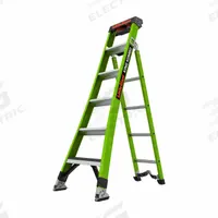 LITTLE GIANT Combination Ladder: 3 Configurations, Fiberglass, 375 lb Load Capacity, 29 lb Wt (MPN 13906-074). Key specifications — Brand: LITTLE GIANT; Included Features: Rotating Wall Pad.