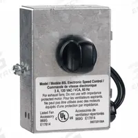 Speed Control: Dial, 120V AC, Silver Plate, 3 A, Silver (MPN 80L). Key specifications — Brand: BROAN; Reversible: Not Reversible; Input Voltage: 120V AC.