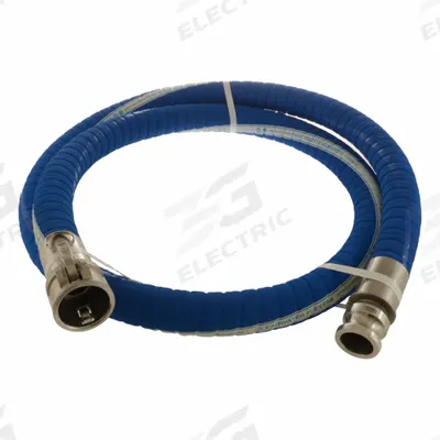 CONTINENTAL Suction and Discharge Hose: 1 1/2 in Hose Inside Dia., 200 psi, Blue - Polyethylene Potable Water Suction & Discharge Hose Assemblies with Corrugated EPDM Cover and Double Helix Wire Reinforcement