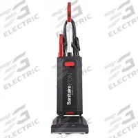 SANITAIRE Upright Vacuum Cleaner: 12 in Cleaning Path Wd, 105 cfm Air Flow, 17 lb Wt, HEPA, Bag (MPN SC5500B). Key specifications — Color: Black; Vacuum Motor Type: Brushed; Includes Onboard Hose: Onboard Hose Included; Head Height Adjustment: 4-Position; Brand: SANITAIRE; Includes: Wand; Independent Brush Motor: No; Broad Combined Bag/Bagless & HEPA: Standard Bag Vacuum.