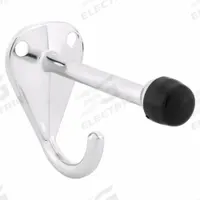 APPROVED VENDOR Coat Hook and Bumper: Zinc, Chrome-Plated, 2 1/4 in Overall Ht, 1 3/8 in Overall Wd (MPN 1ECL2). Key specifications — Hardware Pieces Included: (2) Screws #8 x 3/4 in; Compatible Partition Material: Universal; Finish: Chrome-Plated; Component Type: Coat Hook and Bumper; Brand: APPROVED VENDOR.