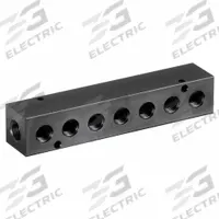 PNEUMADYNE INC Pipe Manifold Fitting: Inline, NPT x NPT, Rectangle, Aluminum, 3/8 in NPT, 1/4 in NPT (MPN M20-250-7). Key specifications — Material: Aluminum; Brand: PNEUMADYNE INC; Specific Fitting Shape: Rectangle.