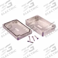HAMMOND Enclosure: Die-Cast Aluminum, 4 in x 3 in x 2 in, NEMA 1/12/13/4/4X, Solid Cover, Screw On (MPN 1550Z107). Key specifications — Brand: HAMMOND; Closure Method: Screws; Enclosure Material: Die-Cast Aluminum; Knockouts: Not Included.