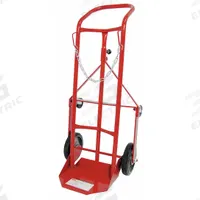 DAYTON Cylinder Hand Truck: 250 lb, Single, 1 Cylinder, 12 in W x 10 in D Nose Plate (MPN 34D673). Key specifications — attr1343829: DAYTON; attr1343789: Red; attr1343794: Chain.