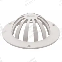 ZURN Dome Strainer: Plastic, 6 in Overall Dia, 2 in Overall Ht, Unfinished, Drop-In (MPN P1910-SEMI-DOME). Key specifications — Brand: ZURN; Finish: Unfinished; Color: White; Material: Plastic; Connection Type: Drop-In; Grate Surface Style: Slotted; Product Type: Dome Strainer.