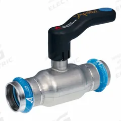 APOLLO Ball Valve: 1/2 in, Stainless Steel, Straight Valve Body, Press x Press, Full Port Ball Port (MPN 123457181). Key specifications — Brand: APOLLO; Handle: Lever.