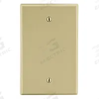 HUBBELL Wall Plate: Blank, 1 Gang, Ivory, Std Size (MPN P13I). Key specifications — Brand: HUBBELL; Material: Polycarbonate.