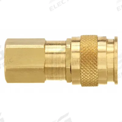 Parker Quick Connect Hose Coupling: 1/4 in Body Size, 3/8 in Hose Fitting Size - Universal Interchange Brass Quick-Connect Air Coupling Bodies