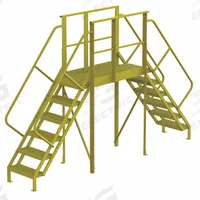 TRI-ARC Crossover Bridge: 5 ft Platform Ht, Steel, 1,000 lb Load Capacity, Serrated, 6 Steps, Steel (MPN 7CY88). Key specifications — Brand: TRI-ARC; Color: Yellow; Tread Type: Serrated.