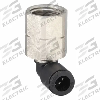 LEGRIS Push-Fit Elbow Fitting: 1/4 in OD x 1/4 in Pipe Size, Push-to-Connect x FNPT - Nylon & Nickel-Plated Brass Tube Fittings