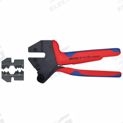 KNIPEX Solar Crimper Kit: Solar Cable Connector, 2.5 mm/4 mm, Includes Crimping Die - Controlled-Cycle Solar Connector Crimpers