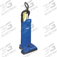 CLARKE Upright Vacuum Cleaner: 14 1/2 in Cleaning Path Wd, 93 cfm Air Flow, 21.3 lb Wt, HEPA, Bag (MPN 906 0408 010). Key specifications — Series: 200; Vacuum Motor Type: Brushed; Includes Onboard Hose: Onboard Hose Included; Brand: CLARKE; Includes: Vacuum Hose and Connection; Independent Brush Motor: Yes; Includes Battery & Charger: No; Broad Combined Bag/Bagless & HEPA: Standard Bag Vacuum.
