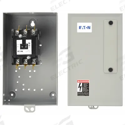 EATON Definite Purpose Contactor: 3 Poles, 120V AC, 60 A, Non-Reversing - Enclosed Non-Reversing Definite Purpose Contactors