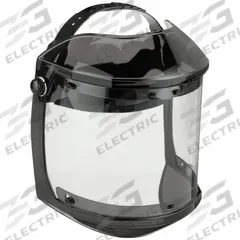 MCR SAFETY Face Shield: Clear, Uncoated, Reusable, 16 3/4 in Visor Wd, 7 in Visor Ht, Acetate (MPN 8A333). Key specifications — Headgear Color: Black; Visor Material: Acetate; Visor Features: Reusable.