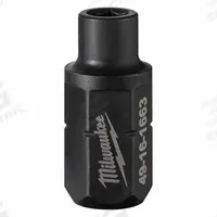 MILWAUKEE Impact Socket Adapter: 1/4 in Input Drive Size, Black Oxide, 1/4 in Output Drive Size, Hex (MPN 49-16-1663). Key specifications — attr1204900: Hex; attr1204904: Locking Not Included; attr1204910: MILWAUKEE; attr1204913: Black Oxide.