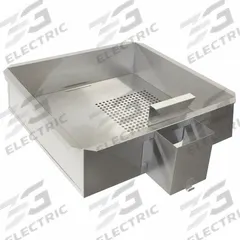 Counter Top Sifter Tray: Stainless Steel, 7 in Overall Ht, 26 in Overall Dp, 26 in Overall Wd, 19311. Key specifications — Brand: CRETORS; For Use On: Double Feature Popper; Manufacturer Part Number: 19311; Material: Stainless Steel; Product Type: Receiving Tray.