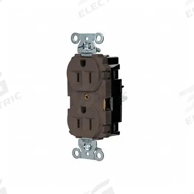HUBBELL Receptacle: Duplex, 5-15, Brown, 125V AC, 15 A, 2 Pole / 3 Wire (MPN 5262ST) - General Purpose Receptacles