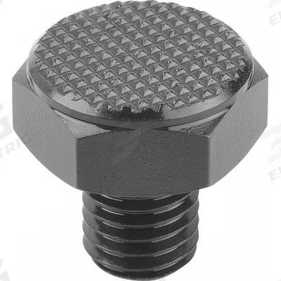 KIPP Positioning Foot w/Serrated Face: External Threads, Serrated, Steel, M6 Thread Size - Positioning Feet with Serrated Face