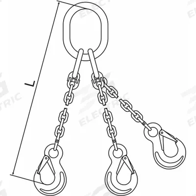 PEWAG Chain Sling: 3/16 in Chain Trade Size, 63 Chain Grade, Stainless Steel - Corrosion-Resistant Grade-63 Triple-Leg Chain Slings