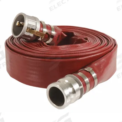 APPROVED VENDOR Water Discharge Hose: 4 in Hose Inside Dia., 25 ft Hose Lg, 100 psi, Red - PVC Water Discharge Hose Assemblies with Synthetic Fabric Reinforcement