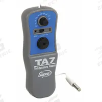 SUPCO Temperature Alarm: -10°F to 80°F, ±5°F, 6 ft Cable Lg, Battery, Key Slot (MPN TA-7). Key specifications — Mounting Type: Key Slot; Probe Type: Temperature; Accuracy: ±5°F; Brand: SUPCO; Temperature Units: Fahrenheit.