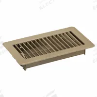 Floor Register: Floor, 5 1/2 in H, 9 1/2 in W, Louvered, Powder Coated, Brown, Steel Grille, One-Way (MPN 4MJE2). Key specifications — Adjustable Blades: No; Brand: APPROVED VENDOR; Airflow Directions: One-Way; Grille Color: Brown.