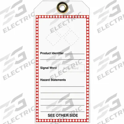 ACCUFORM Tag: Plastic, Rectangle, 8 1/2 in Ht, 3 7/8 in Wd, 0.015 in Thick, Indoor/Outdoor - Safety