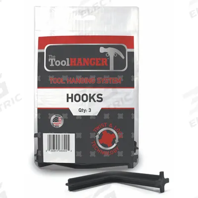 TOOLHANGER Tool Hanger: Black, 5 in Overall Lg - Tool Hangers