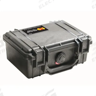 PELICAN Protective Case: 4 3/4 in x 7 1/4 in x 3 3/8 in Inside, No Foam, Black - Suitcase-Style Cases