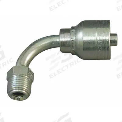 AEROQUIP Hydraulic Crimp Fitting: Steel x Steel, 90° Elbow, -6 For Hose Dash Size - Aeroquip Crimp Hydraulic Hose Fittings with Inverted Flare Connection