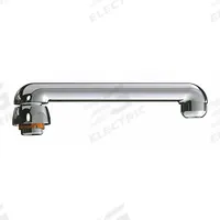 CHICAGO FAUCETS Spout: Spout, Straight, Swivel Spout, Brass, Polished Chrome, Laminar, UNEF (MPN S6E1JKABCP). Key specifications — Includes: Mounting Hardware; Product Type: Spout; Spout Style: Swivel; Body Material: Brass; Color/Finish: Polished Chrome; Brand: CHICAGO FAUCETS.