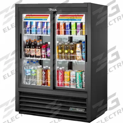 TRUE REFRIGERATION Refrigerated Merchandiser: 54 1/8 in x 39 1/2 in x 24 1/8 in, Black - Glass Door Refrigerator Merchandisers