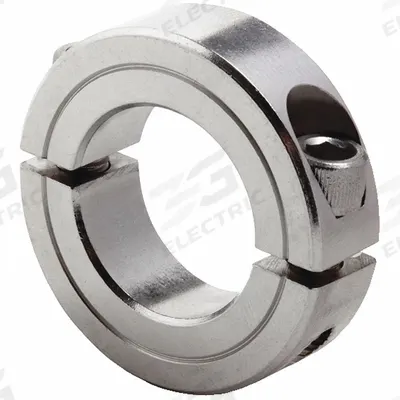 Dayton Shaft Collar: 2-Piece, Inch, Round, Clamp-On, 1 7/8 in Bore Dia - Stainless Steel Shaft Collars