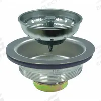 KISSLER Strainer: Stainless Steel, Chrome, 2 1/2 in Overall Ht, 3 in Overall Dia, Gasket (MPN 59-2040). Key specifications — Product Type: Sink Drain; Brand: KISSLER; Finish: Chrome; Material: Stainless Steel; Includes: Standard Mount Drain Kit.