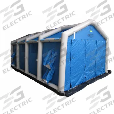FSI Decontamination Shower: 3 Stations, 12 Spray Heads, Enclosed, Inflatable - Decontamination Showers