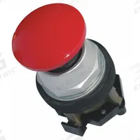 EATON Mushroom Head Push Button: Red, 30 mm Mounting Size, Non-Metallic, Momentary (MPN HT8AER). Key specifications — Brand: EATON; Action: Momentary; Series: HT800; Push Button Material Type: Non-Metallic.