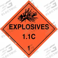 BRADY DOT Container Placard: Explosives 1.1 C 1, 10 3/4 in x 10 3/4 in, 10 3/4 in Label Ht, Placard (MPN 63372). Key specifications — Brand: BRADY; Message: Explosives 1.1 C 1.