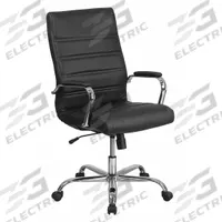FLASH FURNITURE Office Chair: Whitney, Black, Faux Leather Material, 23 in Back Ht, 19 in Seat Wd (MPN GO-2286H-BK-GG). Key specifications — attr995518: Whitney; attr982877: Gray; attr982913: Yes; attr982865: Black; attr982870: FLASH FURNITURE; attr982901: Black.