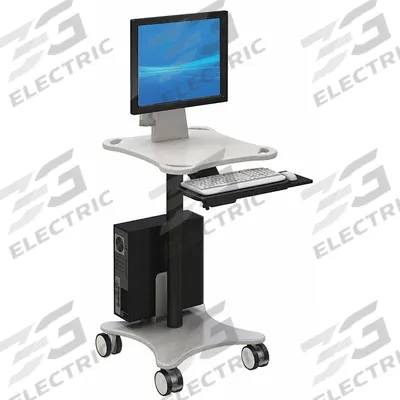 AFC INDUSTRIES Mobile Medical Equipment Workstation: Steel, (2) Swivel/(2) Swivel with Brake - Mobile Medical Equipment Workstations